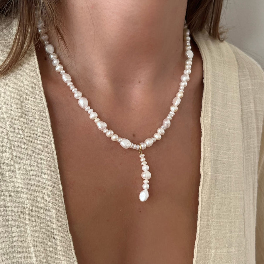 Luna Drop Pearl Necklace