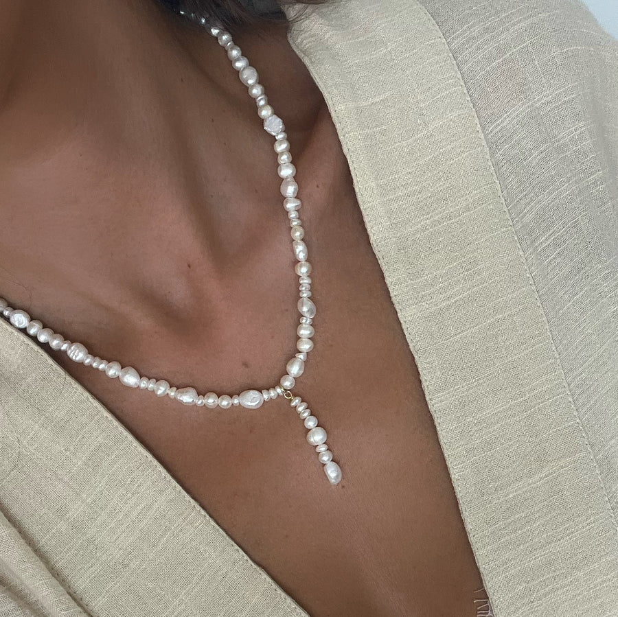 Luna Drop Pearl Necklace